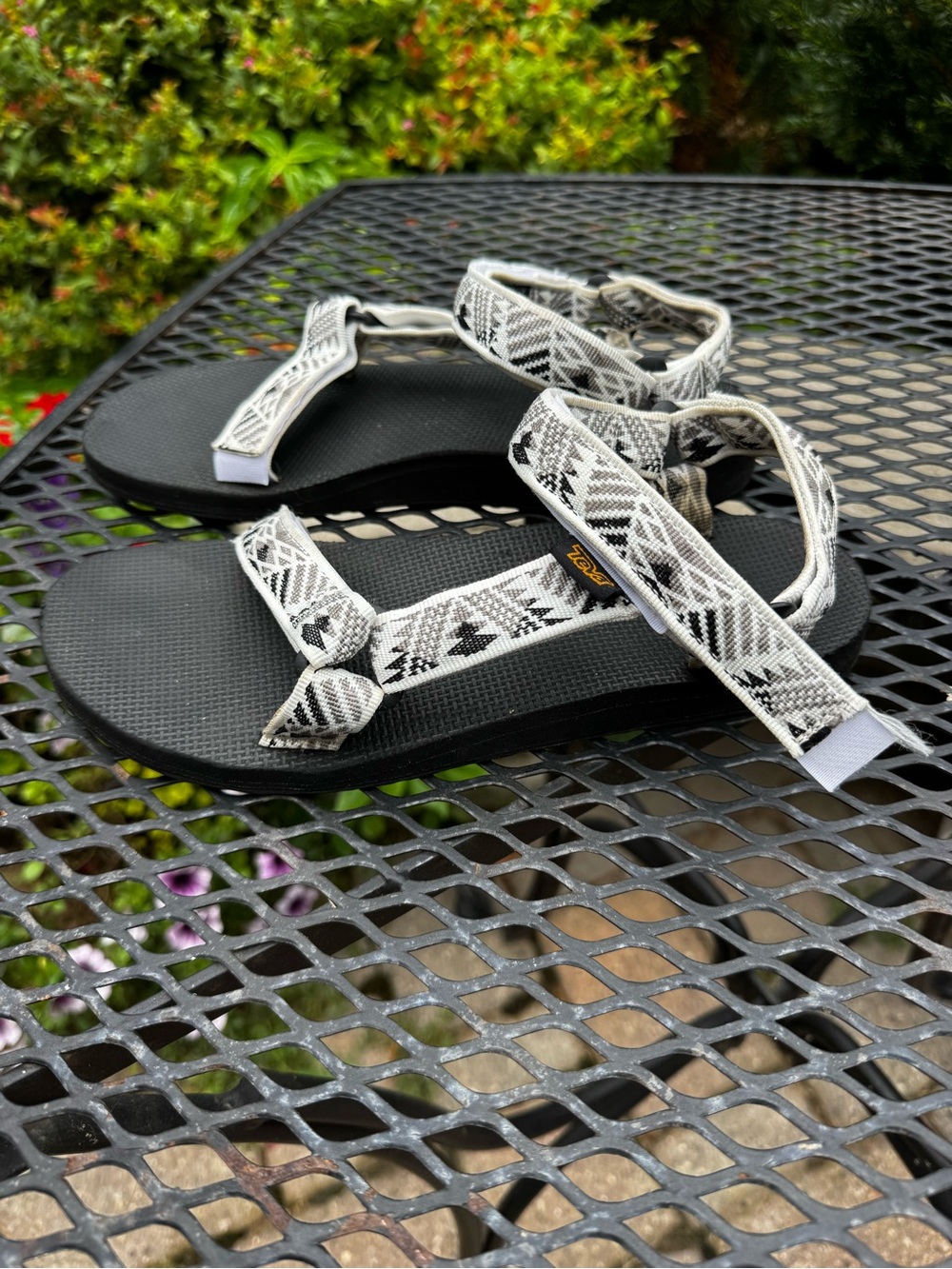 Teva Women’s Black & White Strappy Sandals Size 9